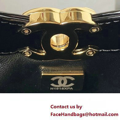 chanel mini 31 bag in patent leather AS4133 BURGUNDY/BLACK 2023