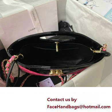 chanel mini 31 bag in patent leather AS4133 PINK/BLACK 2023