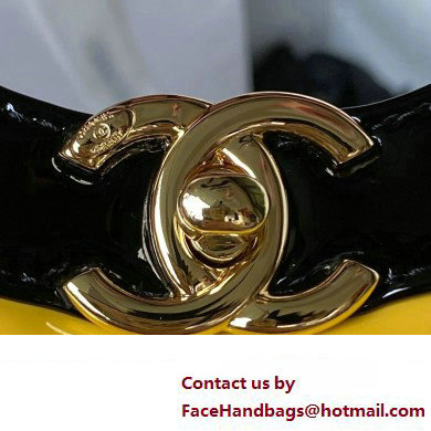 chanel mini 31 bag in patent leather AS4133 YELLOW/BLACK 2023