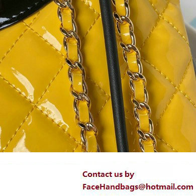 chanel mini 31 bag in patent leather AS4133 YELLOW/BLACK 2023