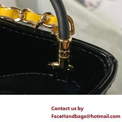 chanel mini 31 bag in patent leather AS4133 YELLOW/BLACK 2023