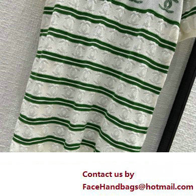 chanel striped polo dress green/white 2023