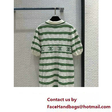 chanel striped polo dress green/white 2023