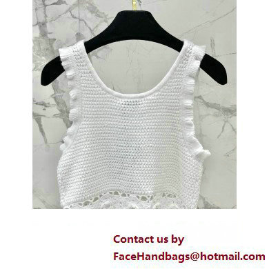 chanel white flowers knit top 2023