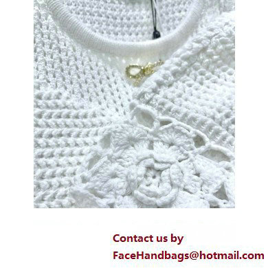 chanel white flowers knit top 2023