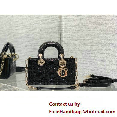 dior Lady D-Joy Micro Bag in patent leather black 2023