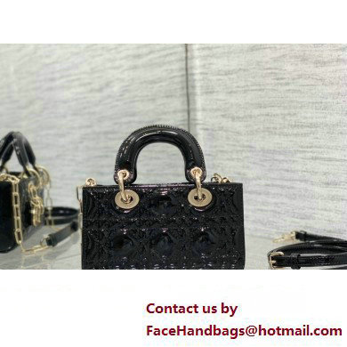 dior Lady D-Joy Micro Bag in patent leather black 2023