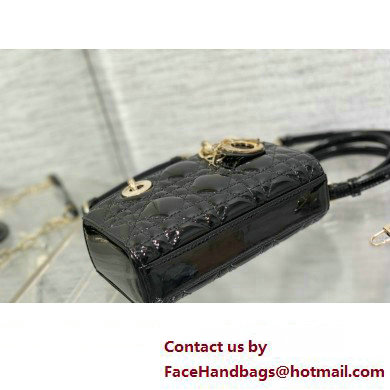 dior Lady D-Joy Micro Bag in patent leather black 2023