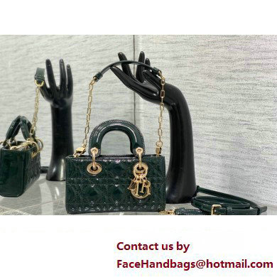 dior Lady D-Joy Micro Bag in patent leather green 2023