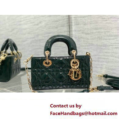 dior Lady D-Joy Micro Bag in patent leather green 2023