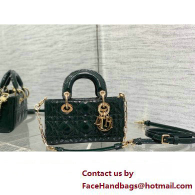 dior Lady D-Joy Micro Bag in patent leather green 2023