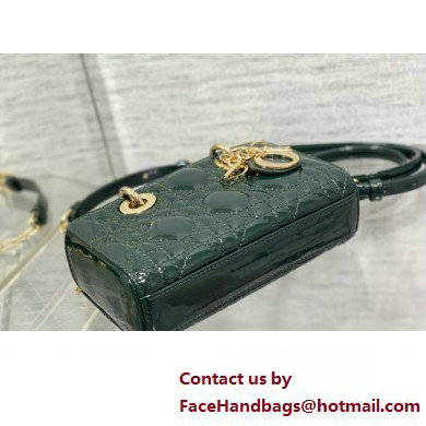 dior Lady D-Joy Micro Bag in patent leather green 2023