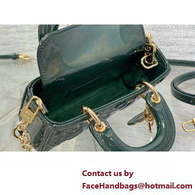 dior Lady D-Joy Micro Bag in patent leather green 2023