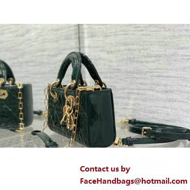 dior Lady D-Joy Micro Bag in patent leather green 2023