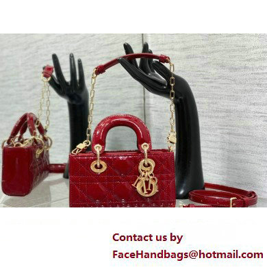 dior Lady D-Joy Micro Bag in patent leather red 2023