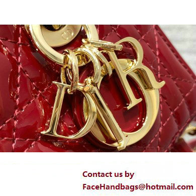 dior Lady D-Joy Micro Bag in patent leather red 2023