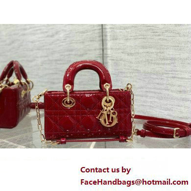 dior Lady D-Joy Micro Bag in patent leather red 2023