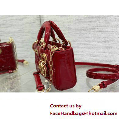 dior Lady D-Joy Micro Bag in patent leather red 2023