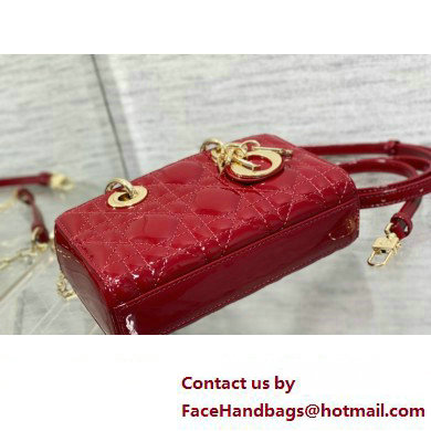 dior Lady D-Joy Micro Bag in patent leather red 2023