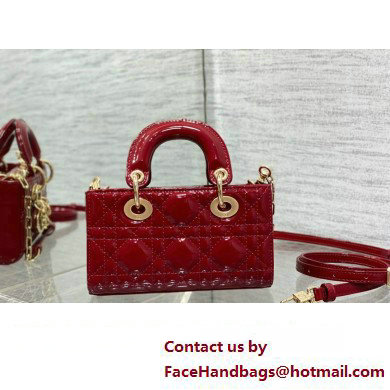 dior Lady D-Joy Micro Bag in patent leather red 2023