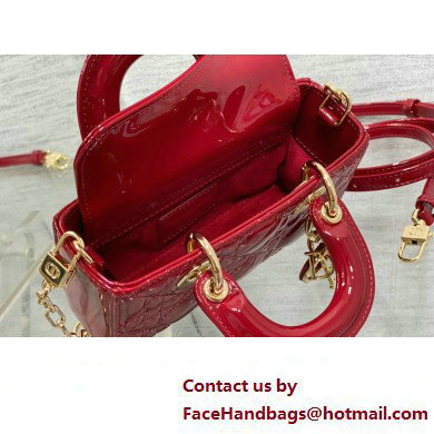 dior Lady D-Joy Micro Bag in patent leather red 2023