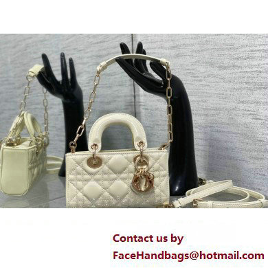 dior Lady D-Joy Micro Bag in patent leather white 2023 - Click Image to Close