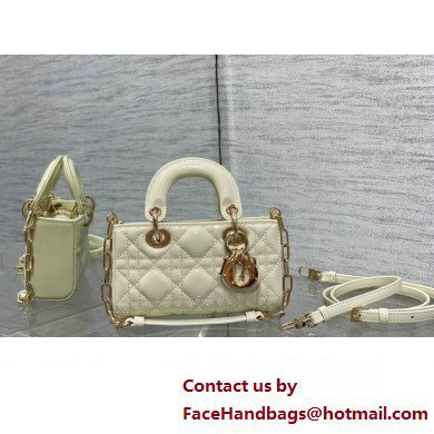 dior Lady D-Joy Micro Bag in patent leather white 2023