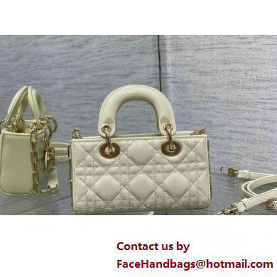 dior Lady D-Joy Micro Bag in patent leather white 2023