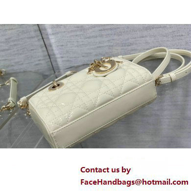 dior Lady D-Joy Micro Bag in patent leather white 2023