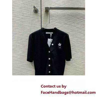 dior black cashmere knit cardigan 2023