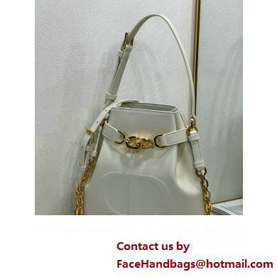 dior white Saddle CD-Embossed Calfskin Medium C'est Bag 2023