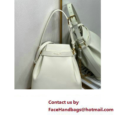 dior white Saddle CD-Embossed Calfskin Medium C'est Bag 2023