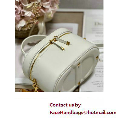 dior white calfskin Small CD Signature Vanity Case 2023