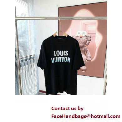 louis vuitton Embroidered Beads Cotton T-Shirt BLACK 2023