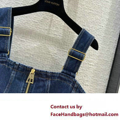 louis vuitton Leather Accent Denim Mini Dress 2023