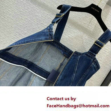 louis vuitton Leather Accent Denim Mini Dress 2023