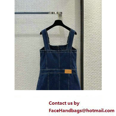 louis vuitton Leather Accent Denim Mini Dress 2023