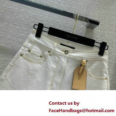 louis vuitton bleached denim Shorts white 2023