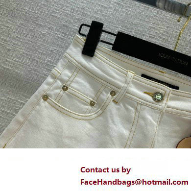 louis vuitton bleached denim Shorts white 2023