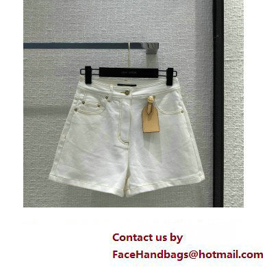 louis vuitton bleached denim Shorts white 2023