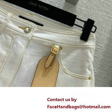 louis vuitton bleached denim Shorts white 2023