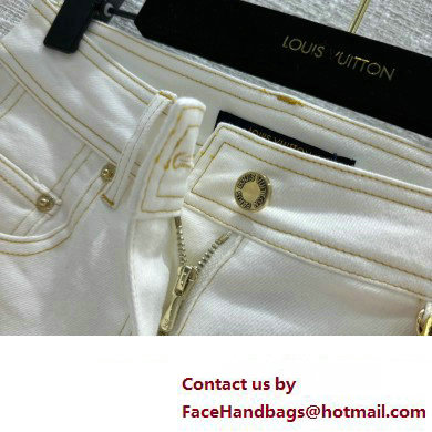 louis vuitton bleached denim Shorts white 2023