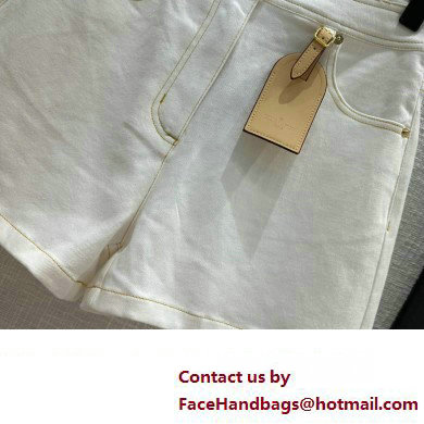 louis vuitton bleached denim Shorts white 2023