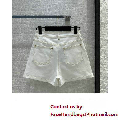 louis vuitton bleached denim Shorts white 2023