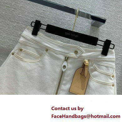 louis vuitton bleached denim Skirt white 2023