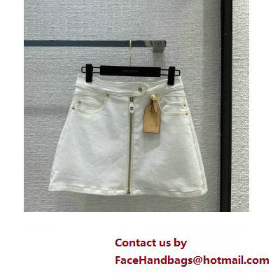 louis vuitton bleached denim Skirt white 2023