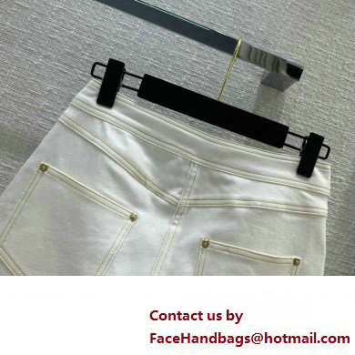 louis vuitton bleached denim Skirt white 2023