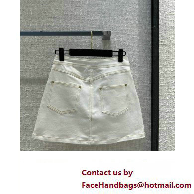 louis vuitton bleached denim Skirt white 2023