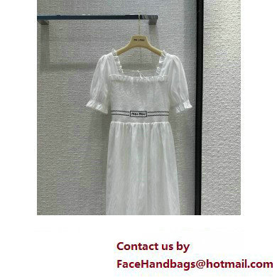 miu miu Poplin dress white 2023