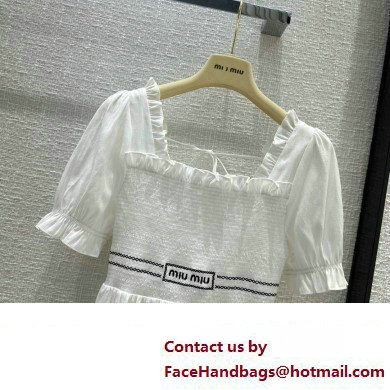 miu miu Poplin dress white 2023